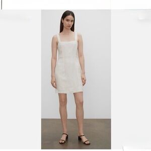 Club Monaco Cream Pin Striped Mini Dress